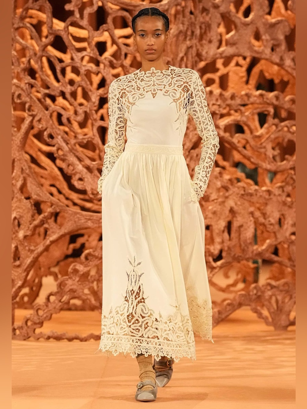 New Ulla Johnson Palermo Lace-Trimmed Cotton And Silk Dress SizeUS8
